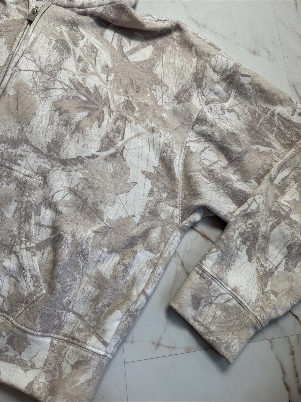 Hollister Boxy Camo Zip-Up Hoodie Sz M Trendy Loungewear cozy Comdy - Picture 4 of 12